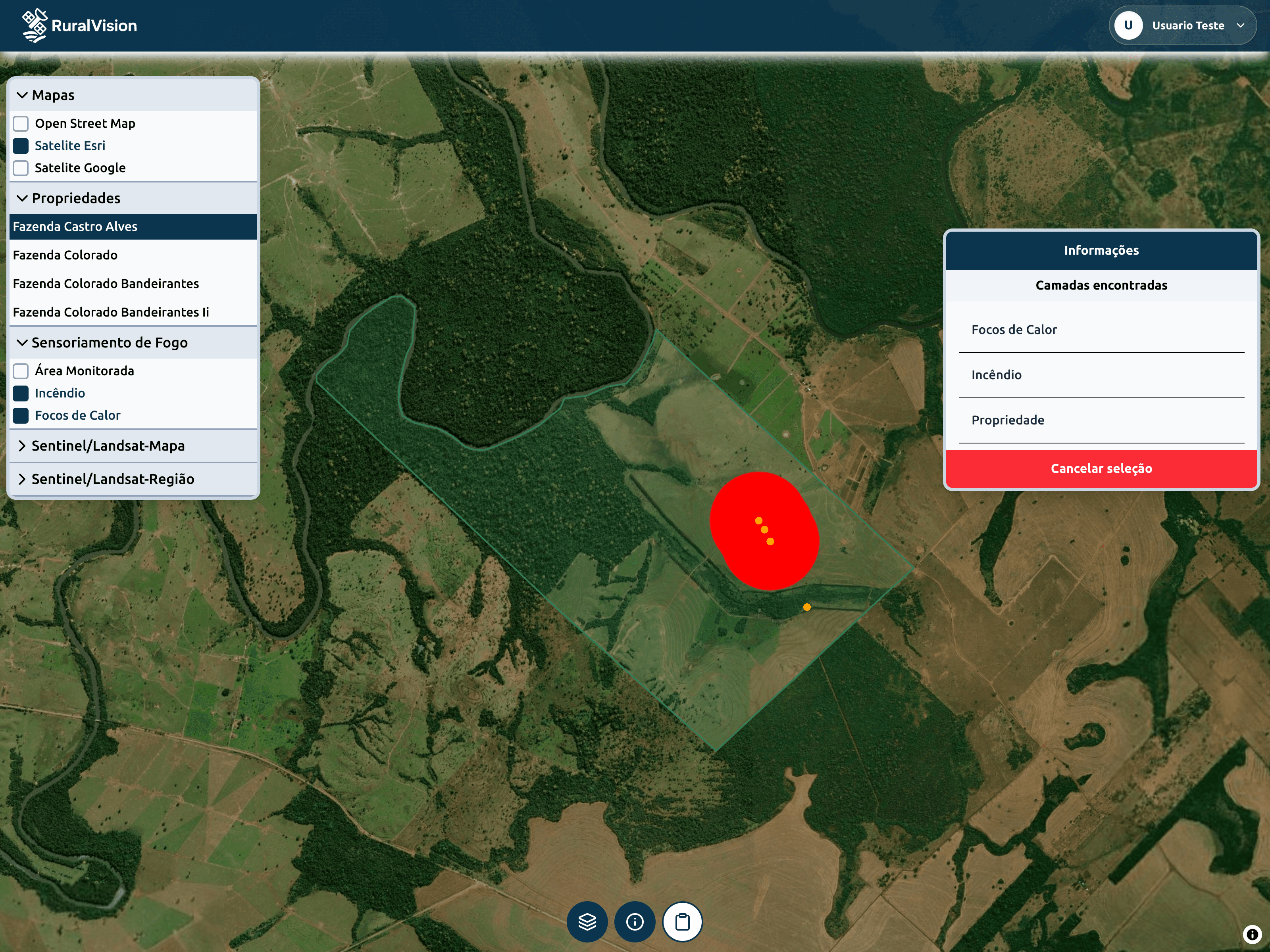 Monitoramento contínuo da propriedade rural pela plataforma RuralVision